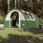 Tenda da Campeggio a Tunnel per 4 Persone Verde Impermeabile
