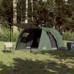 Tenda da Campeggio a Tunnel per 4 Persone Verde Impermeabile