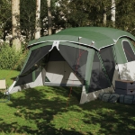 Tenda da Campeggio con Portico per 4 Persone Verde Impermeabile