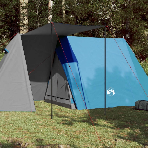 Tenda da Campeggio per 3 Persone Blu Impermeabile