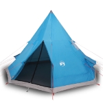 Tenda da Campeggio Tipi per 4 Persone Blu Impermeabile