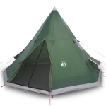 Tenda da Campeggio Tipi per 4 Persone Verde Impermeabile