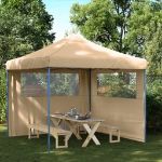 Tendone per Feste Pieghevole Pop-Up con 2 Pareti Beige