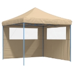 Tendone per Feste Pieghevole Pop-Up con 2 Pareti Beige