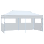 Tenda Pieghevole Pop-Up con Pareti Laterali 3x6m Acciaio Bianco