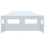 Tenda Pieghevole Pop-Up con Pareti Laterali 3x6m Acciaio Bianco