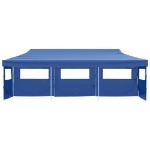 Tenda Pieghevole Pop-Up con 5 Pareti Laterali 3x9 m Blu