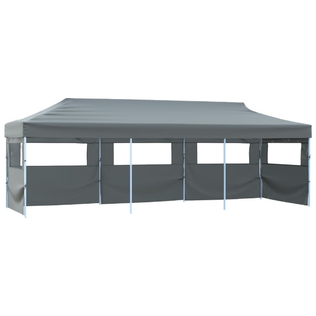 Tenda Pieghevole Pop-Up con 5 Pareti Laterali 3x9 m Antracite