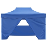 Tenda Pieghevole Pop-Up con 4 Pareti Laterali 3x4,5 m Blu