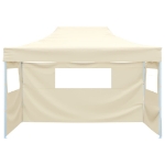 Tenda Pieghevole con 3 Pareti 3x4,5 m Crema