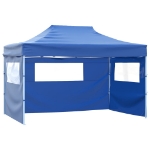 Tenda Pieghevole con 3 Pareti 3x4,5 m Blu