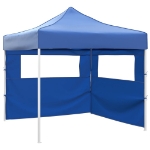 Tenda Pieghevole con 2 Pareti 3x3 m Blu