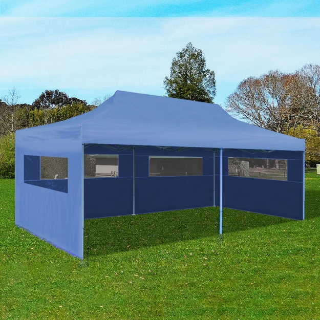 Tenda per Feste Pop-up Pieghevole Blu 3 x 6 m