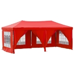 Tenda per Feste Pieghevole con Pareti Laterali Rosso 3x6 m