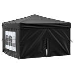 Tenda per Feste Pieghevole con Pareti Laterali Nero 3x3 m