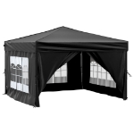 Tenda per Feste Pieghevole con Pareti Laterali Nero 3x3 m