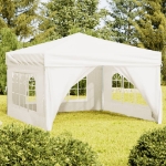 Tenda per Feste Pieghevole con Pareti Laterali Crema 3x3 m