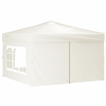 Tenda per Feste Pieghevole con Pareti Laterali Crema 3x3 m