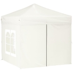 Tenda per Feste Pieghevole con Pareti Laterali Crema 2x2 m