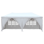 Tenda per Feste Pieghevole con Pareti Laterali Bianco 3x6 m