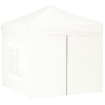 Tenda per Feste Pieghevole con Pareti Laterali Bianco 2x2 m