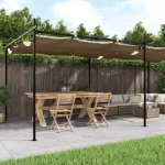 Pergola con Tetto Retrattile Tortora 589x292x230 cm