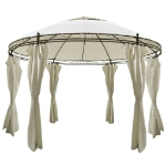 Gazebo Rotondo con Tende 3,5 x 2,7 m