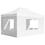 Gazebo Professionale Pieghevole in Alluminio Pareti 4,5x3m Bianco