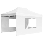 Gazebo Professionale Pieghevole in Alluminio Pareti 4,5x3m Bianco