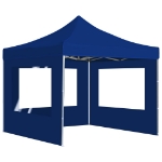 Gazebo Professionale Pieghevole Alluminio con Pareti 3x3m Blu