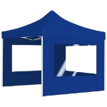 Gazebo Professionale Pieghevole Alluminio con Pareti 3x3m Blu