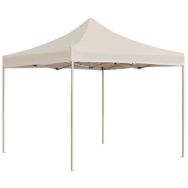 Gazebo Professionale Pieghevole Alluminio 2x2 m Crema