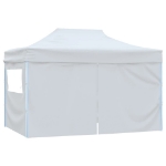 Gazebo Professionale Pieghevole 4 Pareti 3x4m Acciaio Bianco