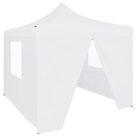 Gazebo Professionale Pieghevole 4 Pareti 3x3 m Acciaio Bianco