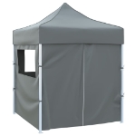 Gazebo Professionale Pieghevole 4 Pareti 2x2m Acciaio Antracite