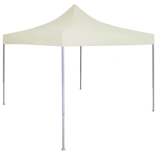 Gazebo Professionale Pieghevole 2x2 m in Acciaio Crema