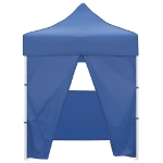 Gazebo Pieghevole Professionale 4 Pareti 2x2m Acciaio Blu