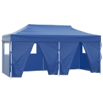 Gazebo Pieghevole con 4 Pareti 3x6m Acciaio Blu