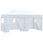 Gazebo Pieghevole con 4 Pareti 3x6 m Acciaio Bianco