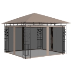 Gazebo con Zanzariera Luci LED 3x3x2,73 m Grigio Talpa