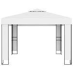 Gazebo con Tetto Doppio 3 x 3 m Bianco