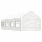 Gazebo con Tetto Bianco 8,92x4,08x3,22 m in Polietilene