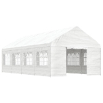 Gazebo con Tetto Bianco 8,92x4,08x3,22 m in Polietilene