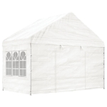 Gazebo con Tetto Bianco 8,92x4,08x3,22 m in Polietilene