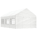 Gazebo con Tetto Bianco 6,69x4,08x3,22 m in Polietilene