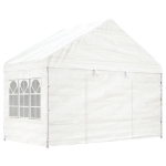 Gazebo con Tetto Bianco 6,69x4,08x3,22 m in Polietilene