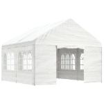 Gazebo con Tetto Bianco 4,46x4,08x3,22 m in Polietilene