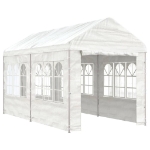 Gazebo con Tetto Bianco 4,46x2,28x2,69 m in Polietilene