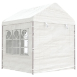 Gazebo con Tetto Bianco 4,46x2,28x2,69 m in Polietilene