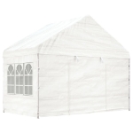 Gazebo con Tetto Bianco 4,08x2,23x3,22 m in Polietilene